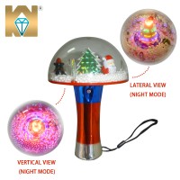 Crystal Led Flashing Light Up Christmas Santa Claus Snowman Spinner Wand Toys For Christmas Gift