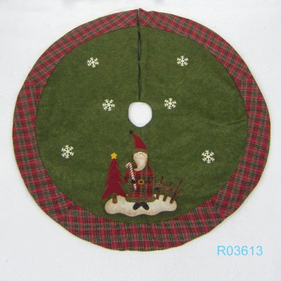 Personalized country style christmas embroidery tree skirt for decoration